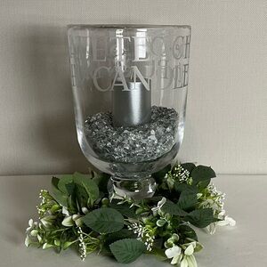 Emma Bridgewater Glass Candle Holder Black Toast Large Etched